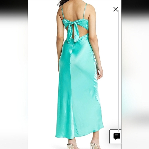 BARDOT-"Malinda" Slipdress Aqua Backless Spaghetti Straps Dress-Size Small - Picture 3 of 17
